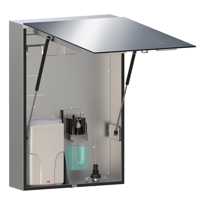 ASI Velare™ BTM System - Stainless Steel Cabinet with Frameless Mirror, Foam Soap Dispenser and High-Speed Hand Dryer (110-120V) - 0663-1