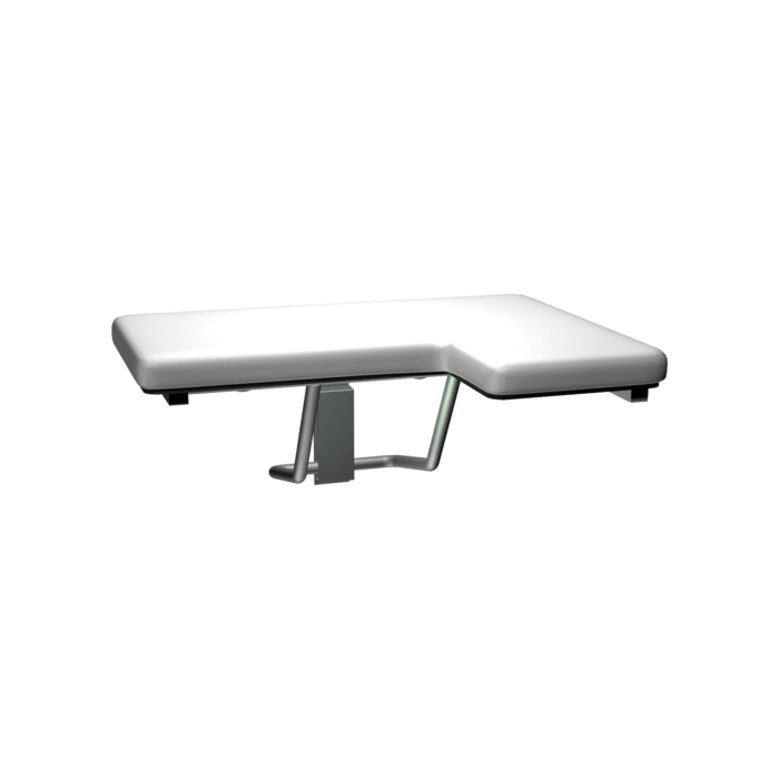 ASI Folding Shower Seat  - L-Shaped, Left Hand, ADA - Padded w/ Phenolic Core - 33"W - 8205-L