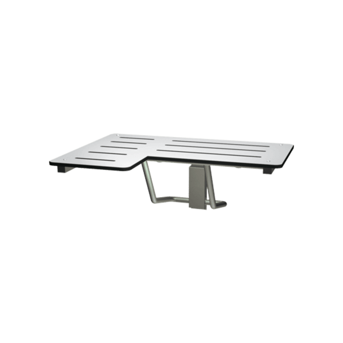 ASI Folding Shower Seat - L-Shaped, Right Hand, ADA - Solid Phenolic, White - 33"W - 8206-R