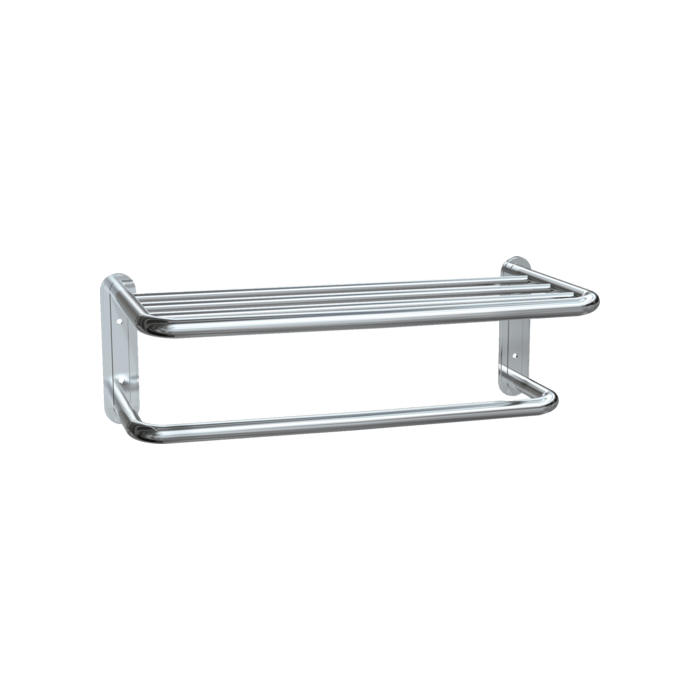 ASI Towel Shelf w/ Drying Rod - Bright Stainless Steel - Surface Mounted - 7311-20B/7311-24B