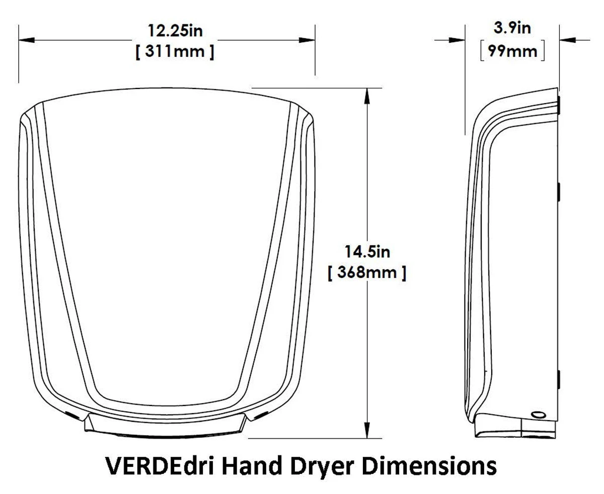 VERDEdri World Dryer Q-973A2 Brushed Stainless Steel Automatic Hand Dryer - 110-120/208/220-277V, 950W
