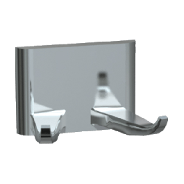 ASI Robe Hook - Double - Chrome Plated Zamak - Surface Mounted - 0745-Z