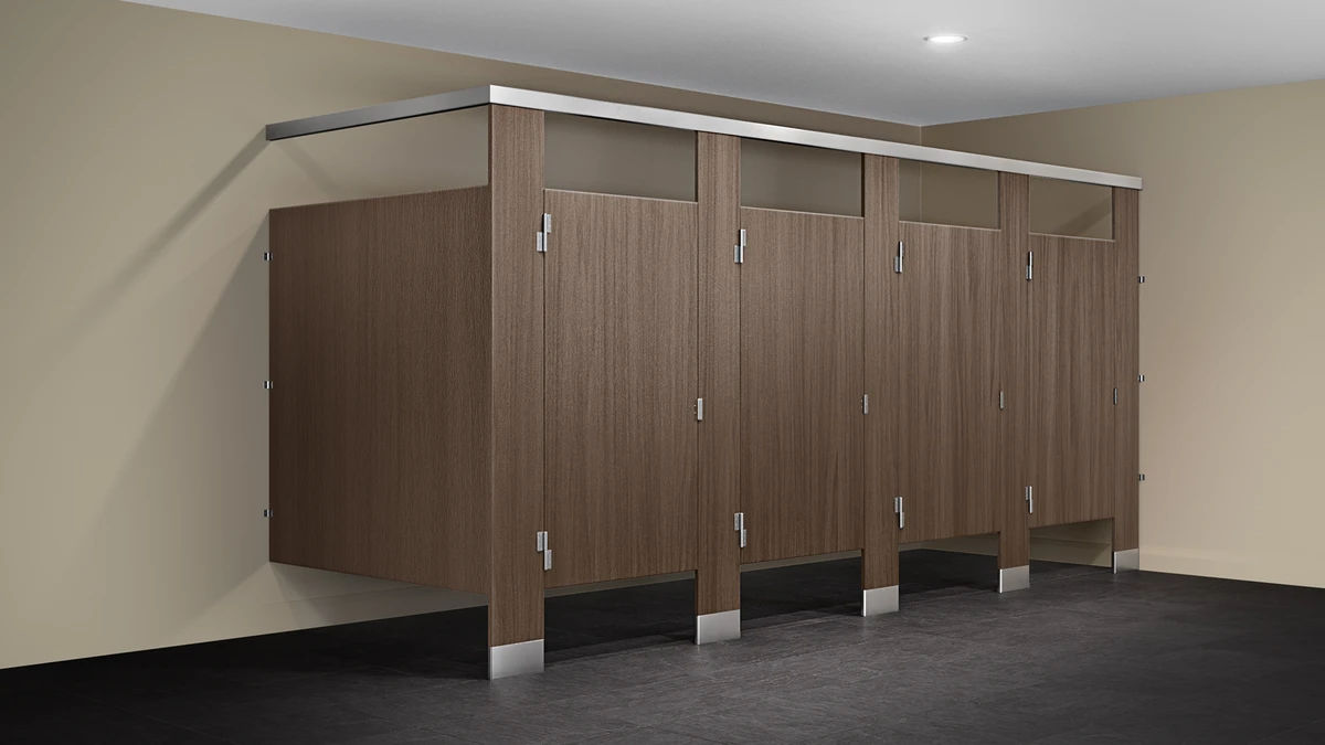 ASI Solid Plastic (HDPE) Toilet Partitions - Ceiling Hung
