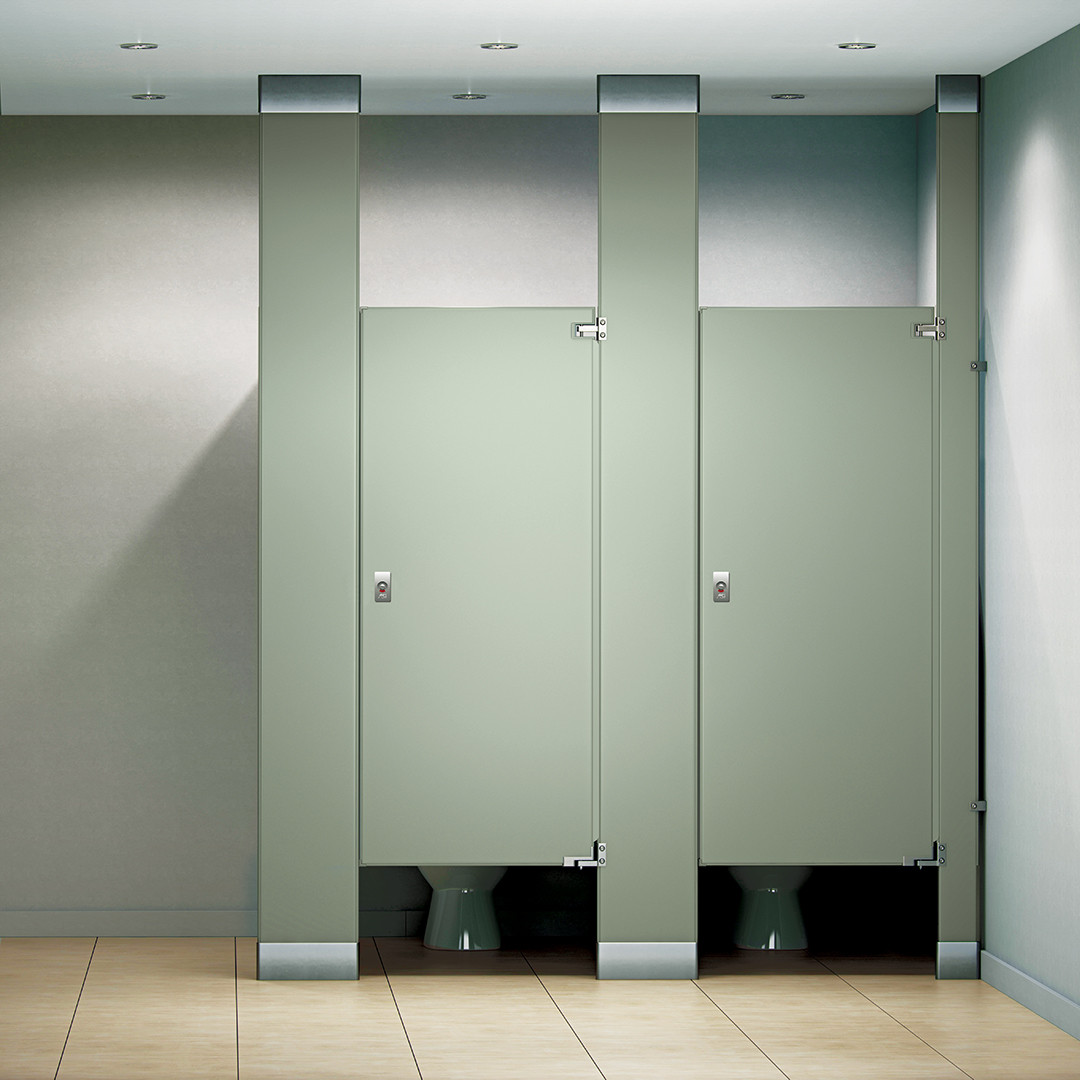 ASI Solid Plastic (HDPE) Toilet Partitions - Floor-to-Ceiling Anchored
