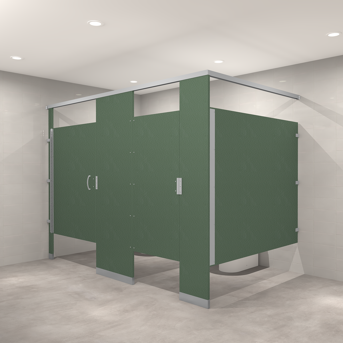 Hadrian Solid Plastic (HDPE) Toilet Partitions - Headrail Braced