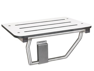 Bradley Folding Shower Seat, Phenolic, White