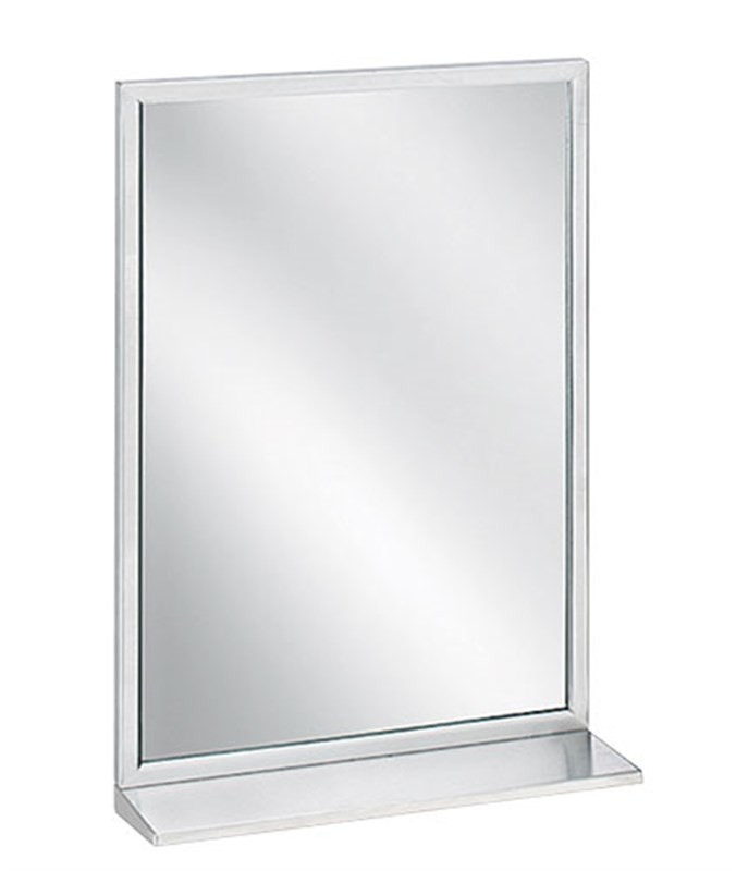 Bradley Angle-Frame Mirror With Shelf, 24x36