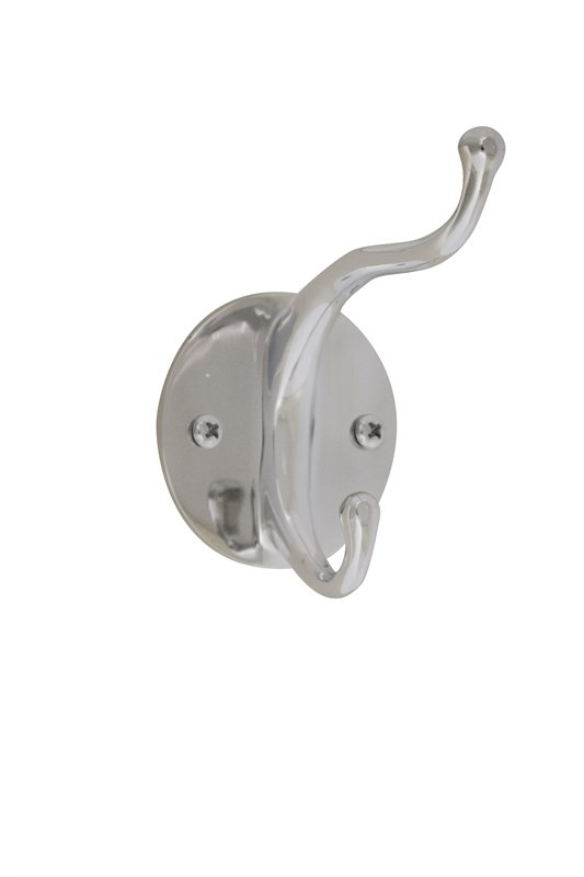 Bradley Robe Hook, Chrome Plated Brass, Double