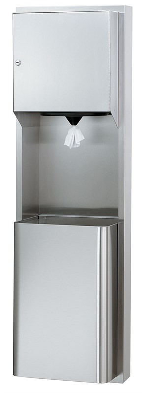 Bradley Towel/Waste Combo, 12 Gal, Semi-Recessed