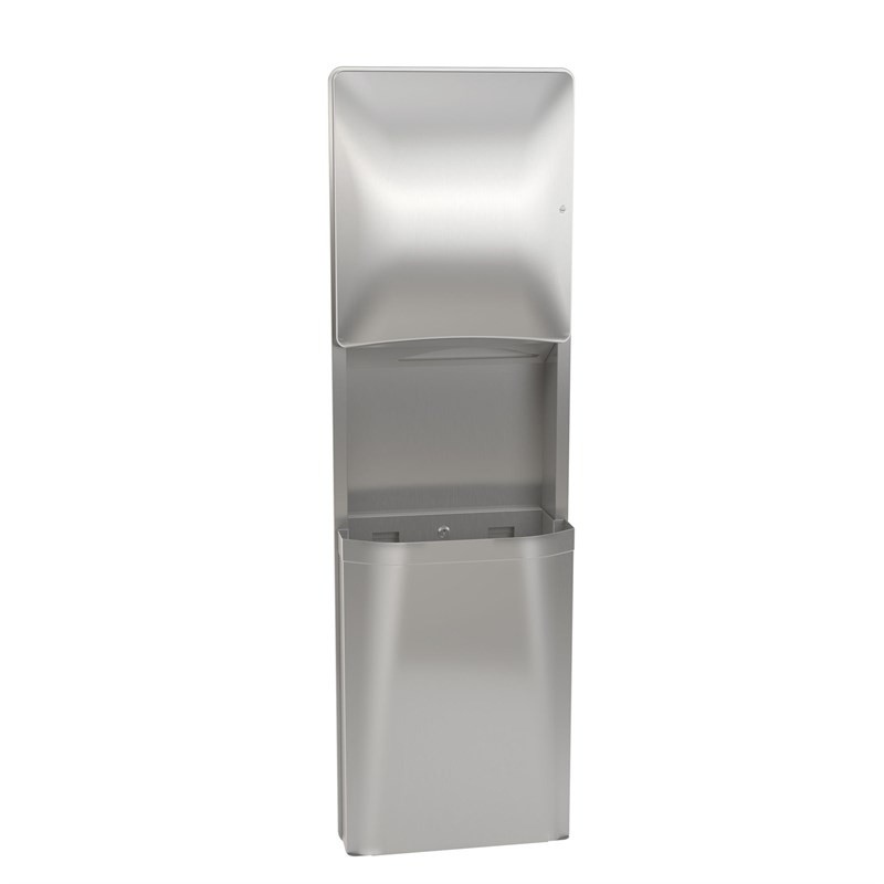 Bradley Towel/Waste Combo, 18 Gal, Semi-Recessed