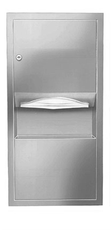 Bradley Towel/Waste Combo, 2 Gal, Semi-Recessed