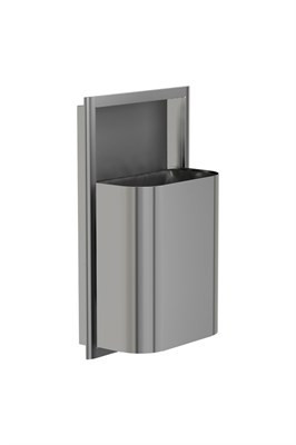 Bradley Elvari Semi-Recessed Waste Receptacle, Small Capacity (D-Shape)