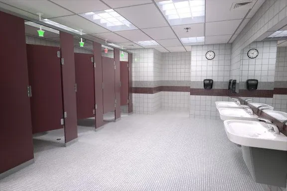Solid Plastic (HDPE) Toilet Partitions — Free Standing