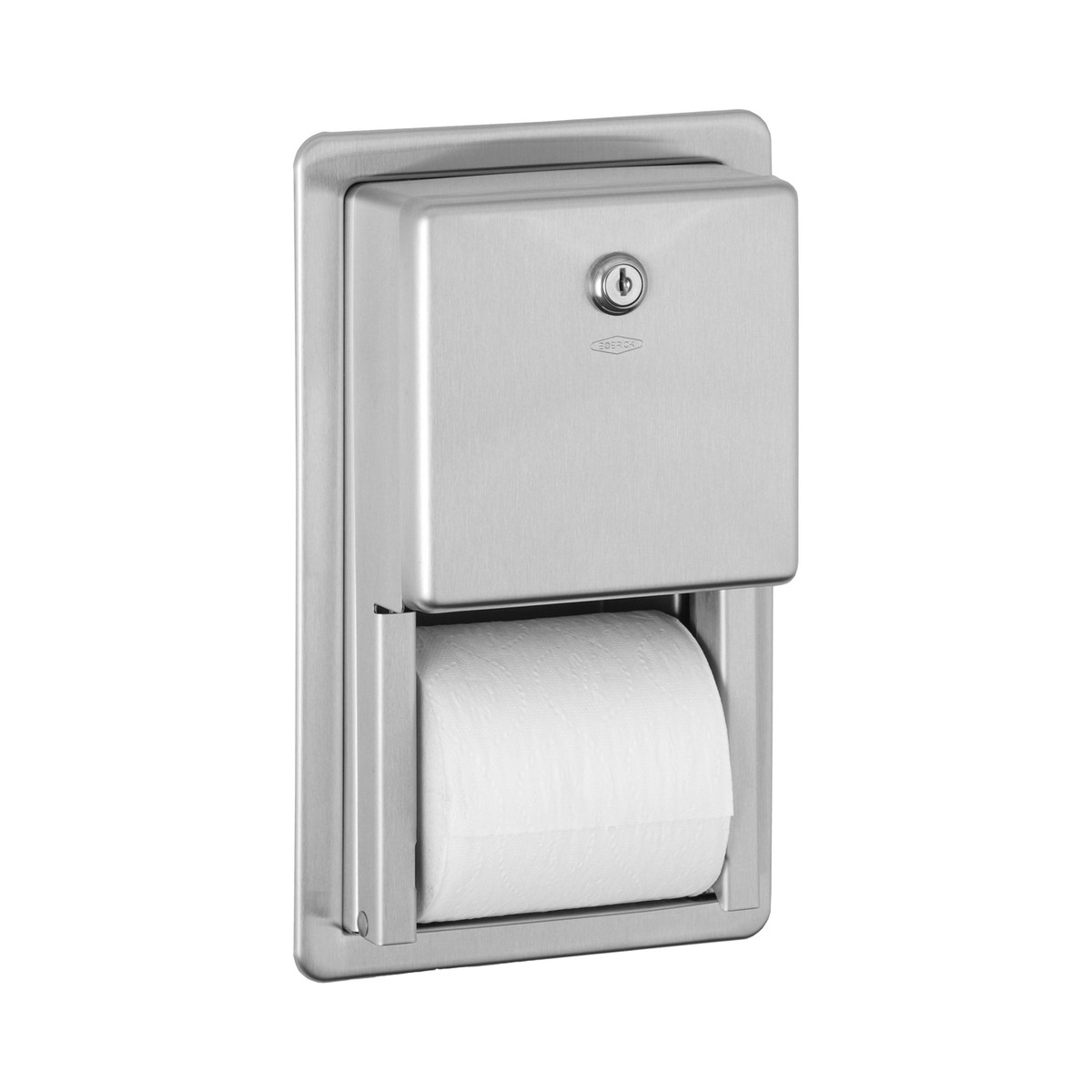Bobrick B-3888 Recessed Toilet Tissue Dispenser, Satin Finish, Two Rolls