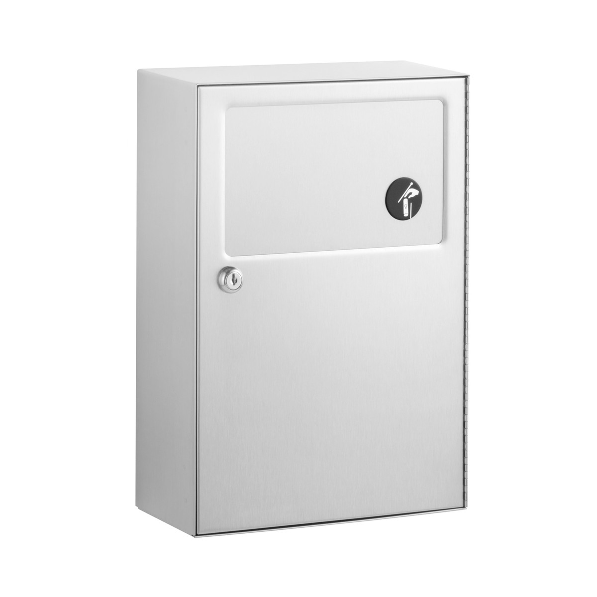 Bobrick B-254 Surface-Mounted Sanitary Napkin Disposal, Satin Finish, 1.3-Gallons