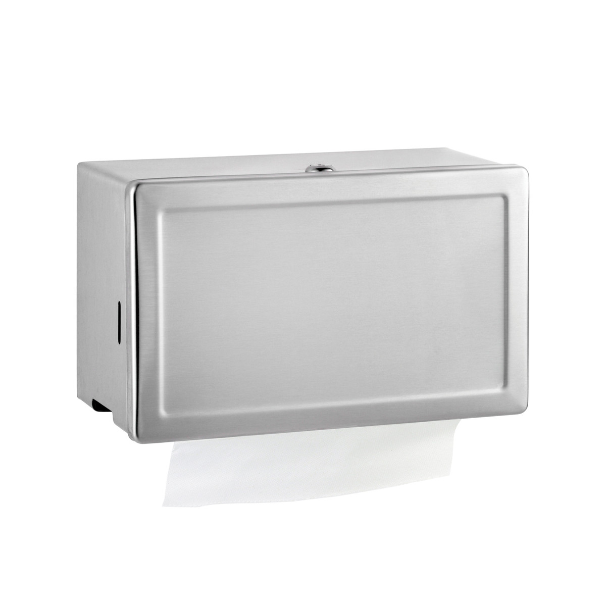 Bobrick B-263 Surface-Mounted Paper Towel Dispenser, Satin Finish, 400 Single-Fold Towels