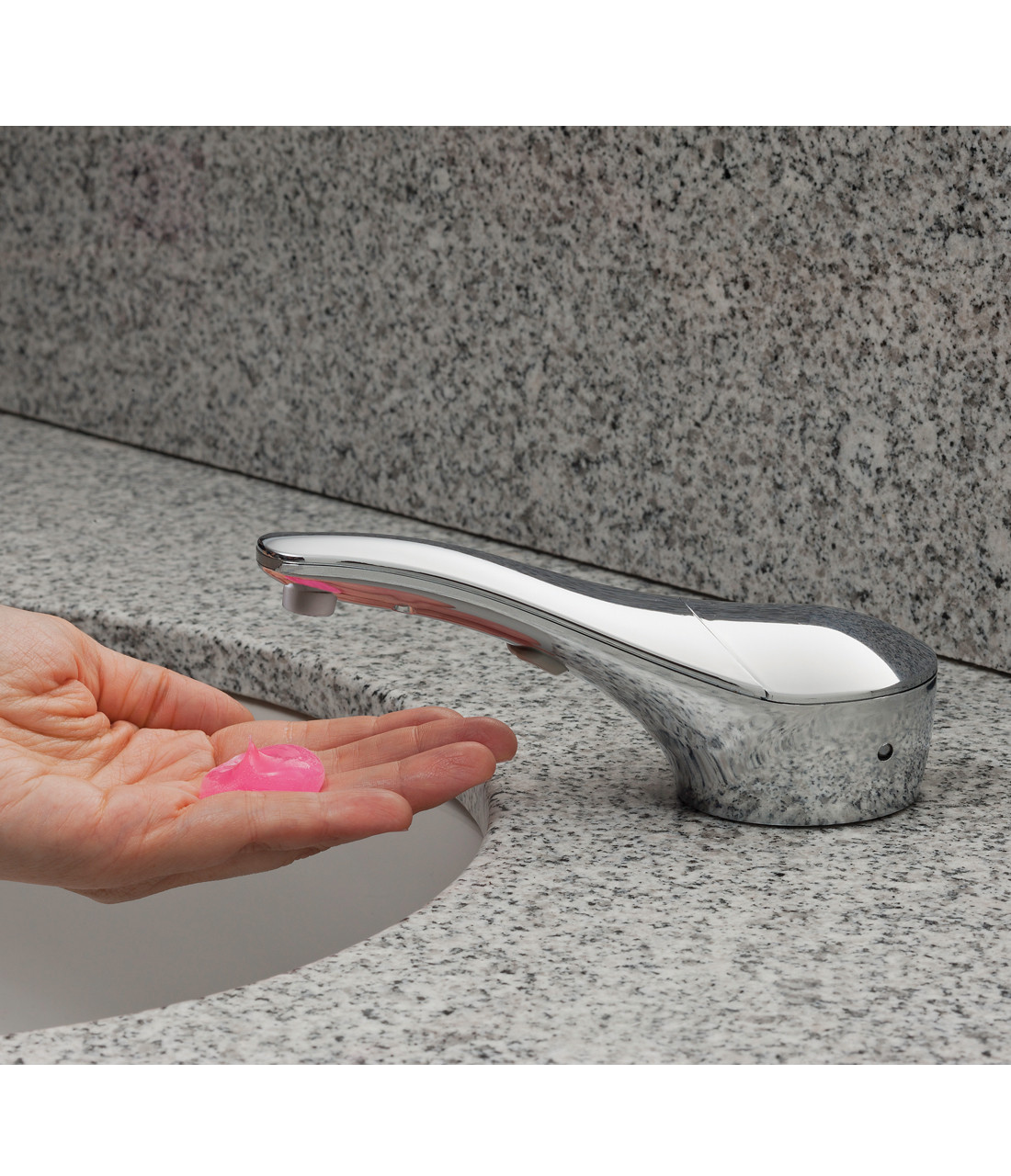 Bobrick B-824 Counter-Mounted Automatic Top-Fill Liquid Soap Dispenser, Polished Chrome