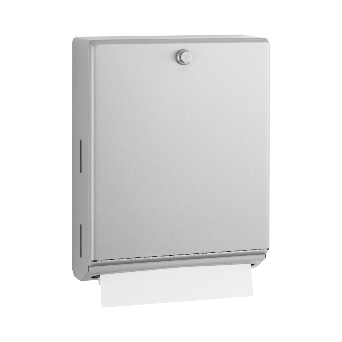 Bobrick B-2620 Surface-Mounted Paper Towel Dispenser, Knob Latch, Satin Finish, 525 Multifold Towels