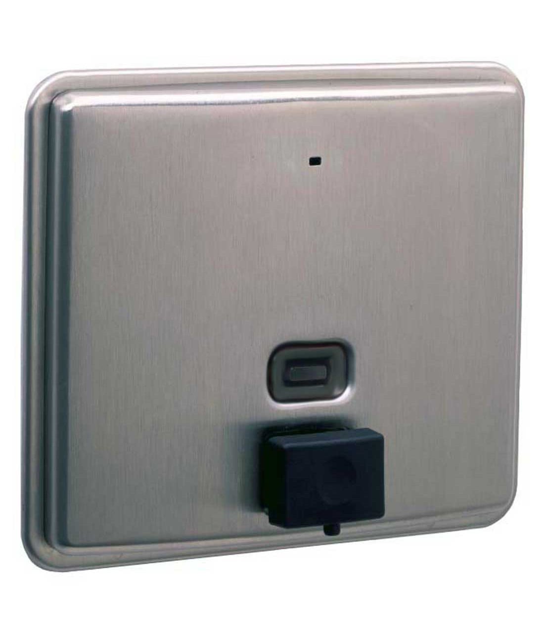 Bobrick B-4063 Recessed Manual Liquid Soap Dispenser, Satin Finish, 50-fl oz.