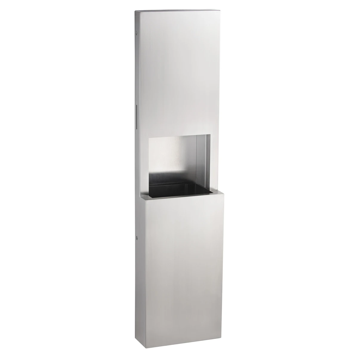 Bobrick Semi-Recessed Paper Towel Dispenser and Waste Receptacle, Satin Finish, 8.5-Gallon Waste