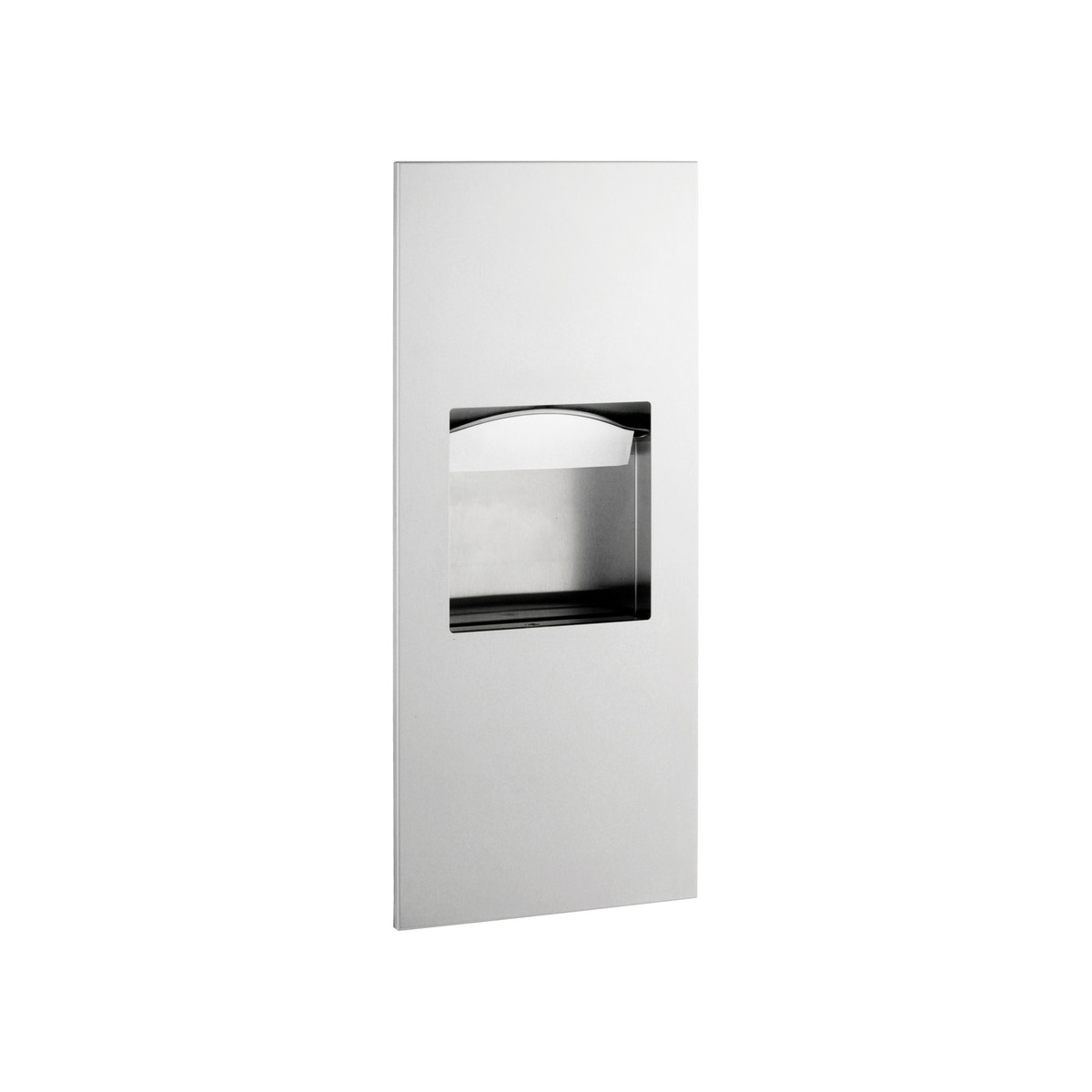Bobrick Recessed Paper Towel Dispenser and Waste Receptacle, Satin Finish, 1.6-Gallon Waste