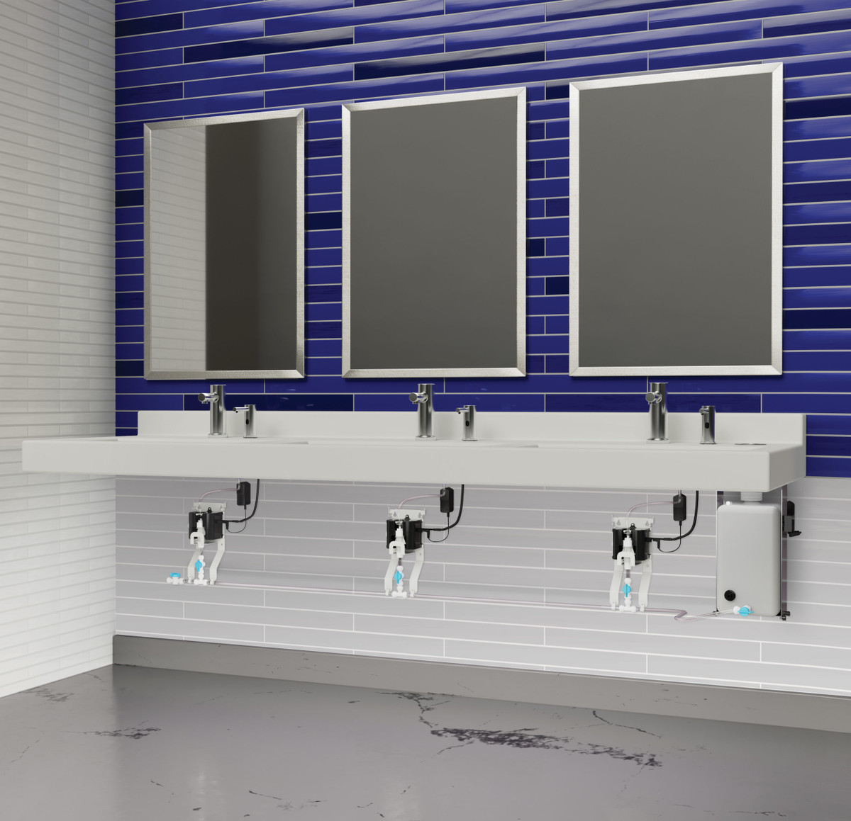 Bobrick B-820 Counter-Mounted Automatic Multi-Feed Foam or Liquid Soap Dispensing System, Polished, 6-L