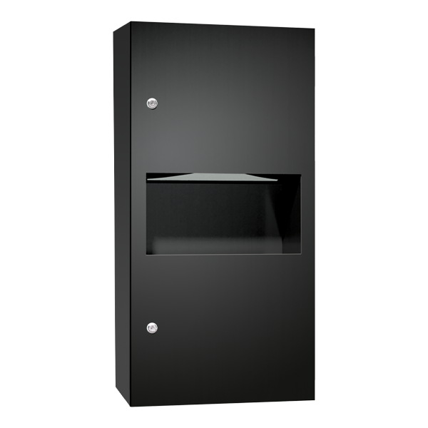 ASI Simplicity™ in Matte Black Paper Towel Dispenser & Waste Receptacle - Surface Mounted - 64623-9-41PC