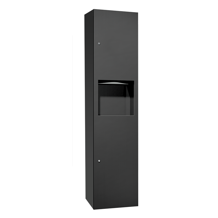 ASI Simplicity™ in Matte Black Paper Towel Dispenser & Waste Receptacle - Surface Mounted - 6467-9-41PC