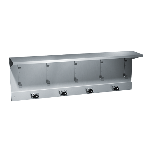 ASI Shelves/Utility Hook & Mop Strip - Surface Mounted - 1308 Series — 44" (4 Holders)