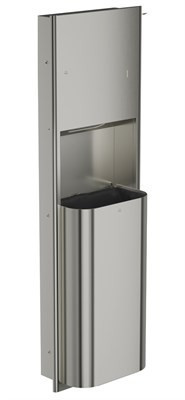 Bradley Elvari Recessed Towel Dispenser/Waste Receptacle — Brushed Stainless