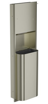 Bradley Elvari Recessed Towel Dispenser/Waste Receptacle — Brushed Nickel