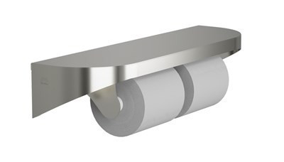 Bradley Elvari Toilet Tissue Dispenser With Shelf — Brushed Stainless