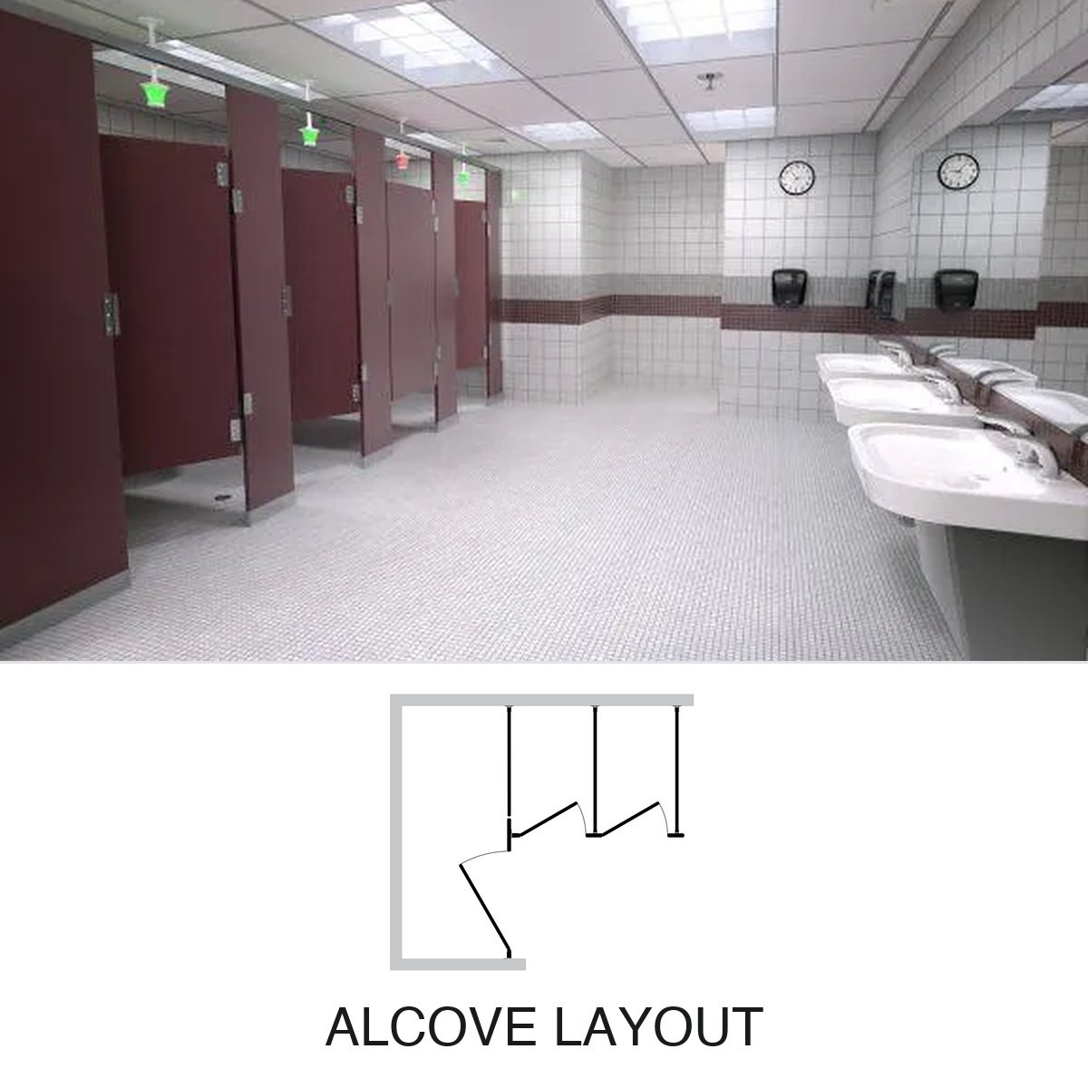 Solid Plastic (HDPE) Toilet Partitions — Alcove