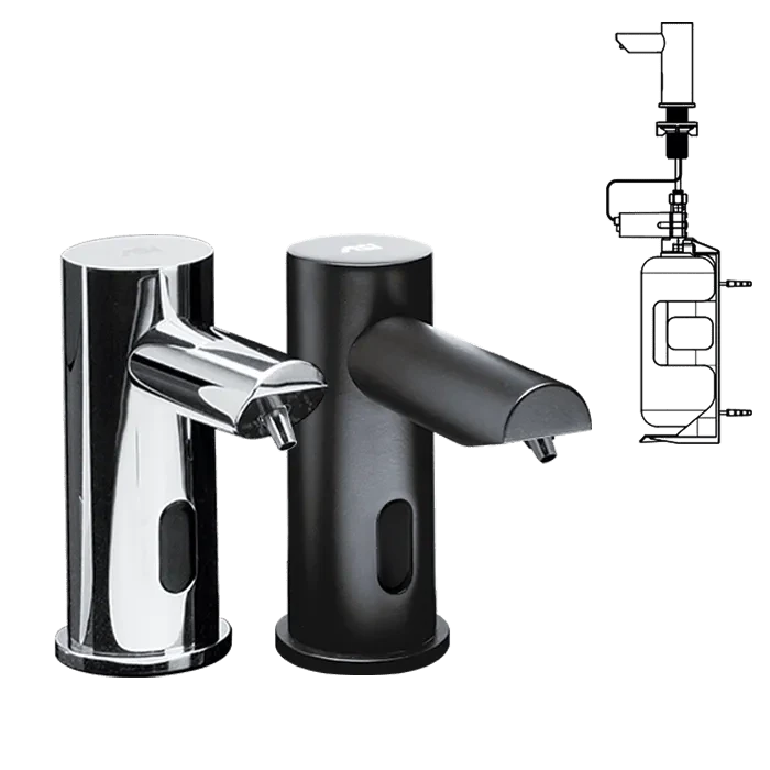 ASI EZ Fill™ - Stand Alone LIQUID Soap Dispenser (Battery not incl.) Matte Black, 1L - 0391-1A-41