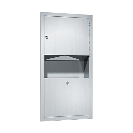 ASI Traditional™ - Paper Towel Dispenser & Waste Receptacle - Multi, C-Fold - 2 gal. Semi-Recessed - 0462-AD-2