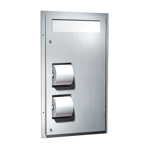 ASI Toilet Seat Cover & Toilet Tissue Dispenser (Dual Access) - Partition Mounted, Reverse - 0484-R