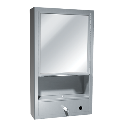Traditional™ All Purpose Cabinet - Shelves, Mirror, Towel & Liquid Soap Dispenser - Surface Mounted - 0430-9