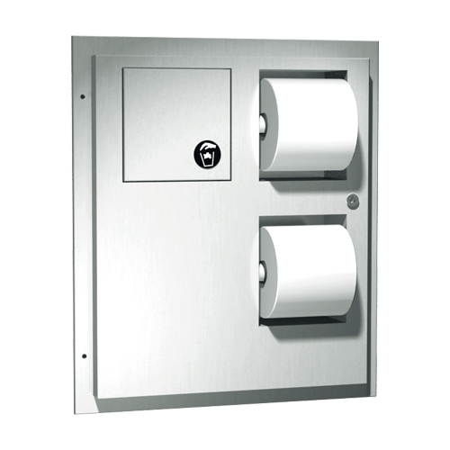 Toilet Tissue Dispenser & Napkin Disposal (Dual Access) - Partition Mounted - 04813