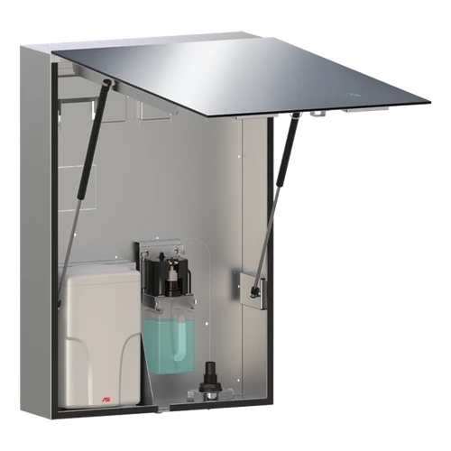 Velare™ BTM System - Stainless Steel Cabinet with Frameless Mirror, Liquid Soap Dispenser and High-Speed Hand Dryer (110-120V) - 0661-1