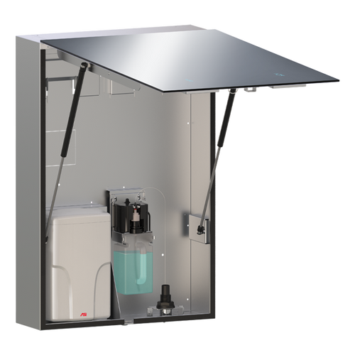Velare™ BTM System - Stainless Steel Cabinet with Frameless Mirror, Liquid Soap Dispenser and High-Speed Hand Dryer (208-240V) - 0661-2