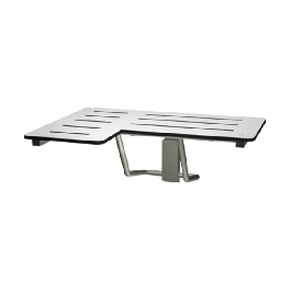 Folding Shower Seat  - L-Shaped, Right Hand, ADA - Solid Phenolic, White - 33"W - 8206-R
