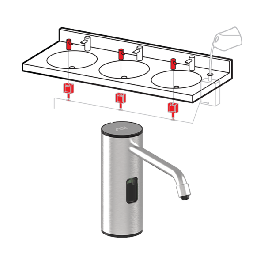 Top Fill, Multi-Feed LIQUID Soap Dispenser (AC) Polished Finish - 0388-1AC