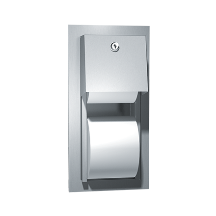 Toilet Tissue Dispenser, Twin Hide-A-Roll - Recessed - 0031