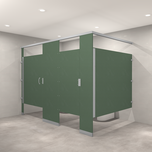 Hadrian Solid Plastic (HDPE) Toilet Partitions - Pedestal Mounted
