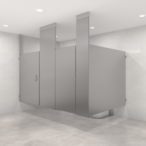 Hadrian Stainless Steel Toilet Partitions - Ceiling Hung