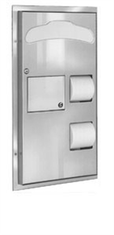 Bradley Combination Seat Cover/Toilet Tissue Dispenser With Waste