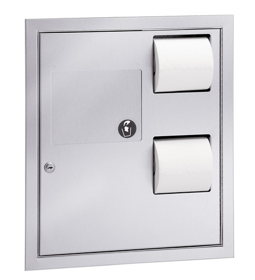 Bradley Semi-Recessed Combination Toilet Tissue Dispenser/Waste Receptacle