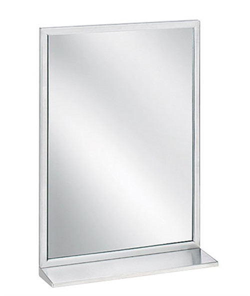 Bradley Angle-Frame Mirror With Shelf, 24x30