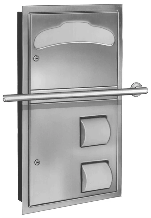 Bradley Semi-Recessed Seat Cover & Toilet Tissue Dispenser