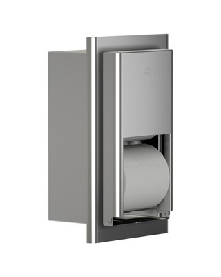 Bradley Elvari Toilet Tissue Dispenser, Recessed, Medium Cap.